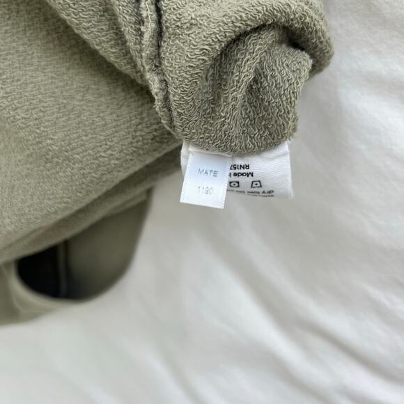 MATE The Label Organic Terry Full Zip Hoodie Sweatshirt Sage Green, Size Medium - Picture 14 of 14